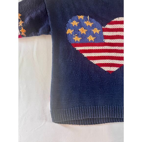 Signatures Northern Isles Hand Knit USA 4th Americana Sweater AS IS Wounded Bird - Picture 15 of 16